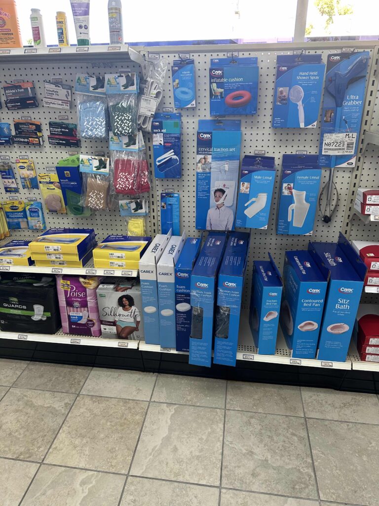 DME, non-slip socks, inflatable cushions, urinals, grabbers, cervical traction set, shoe horn, and more at Hospital Discount Pharmacy in Edmond OK